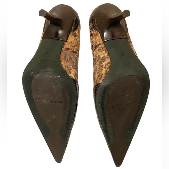 Donald J Pliner, Couture Vintage Leather Leopard Print, Brown, 3”Heels. Sz 7.5M - Picture 5 of 7